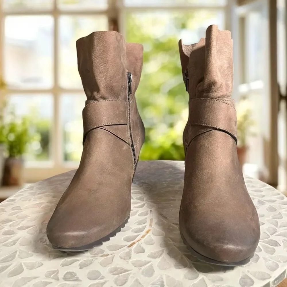 Paul Green $389 Leather Nubuck l Naomi Boot Bootie Womens Size 6.5 UK 9 US